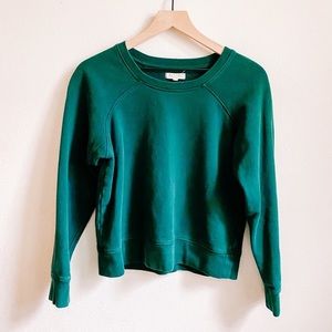 Madewell Mile(s) Green Crewneck Cropped Sweatshirt